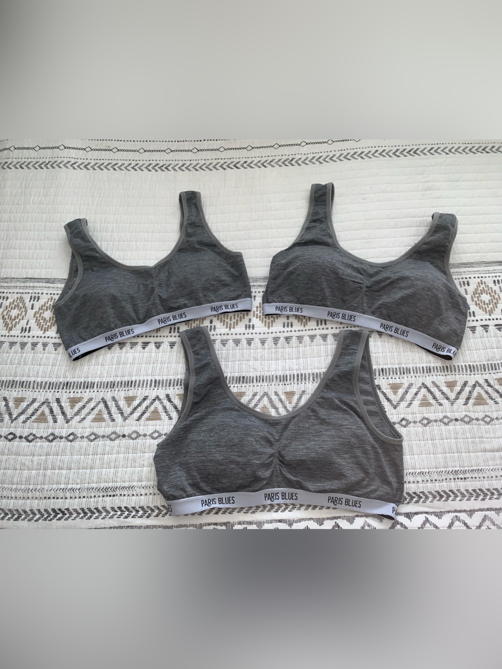 Paris Blues Gray Seamless Support Sports Bralette - Size 1X
